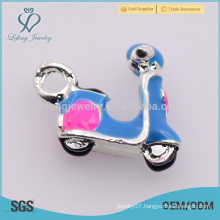 High quality zinc alloy mens blue motorcycle charm jewelry for sale